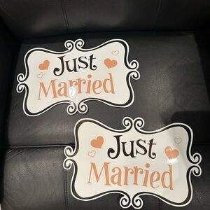 Just Married Car Magnet Signs